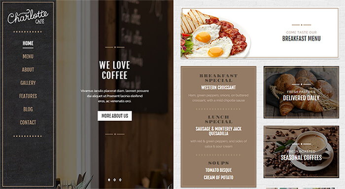 thiet ke web nha hang - quan cafe