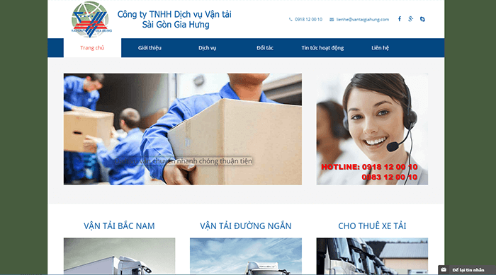 thiet ke web dich vu van tai