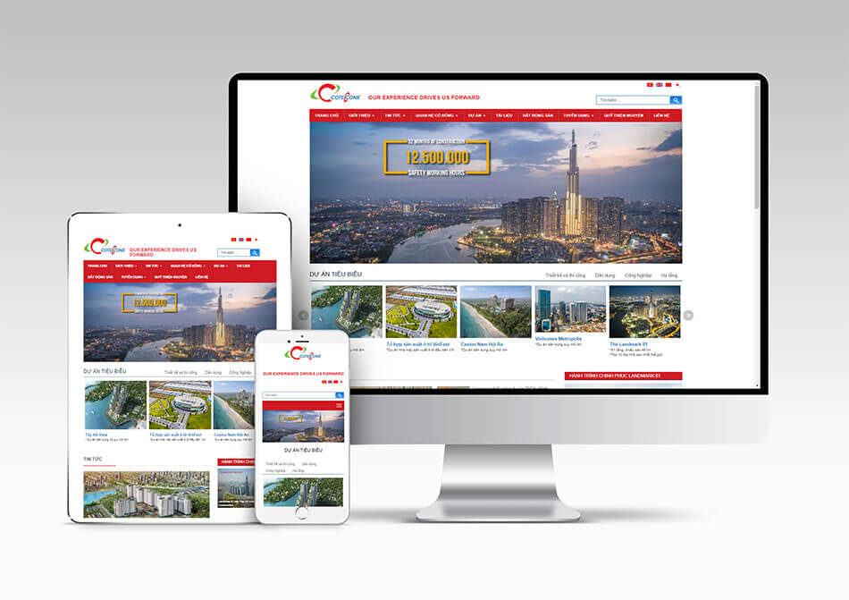 Thiết kế website công ty xây dựng hiển thị đẹp trên điện thoại