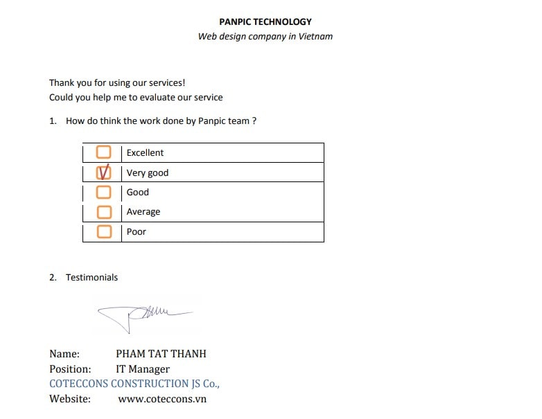 Panpic phản hồi của công ty Coteccons