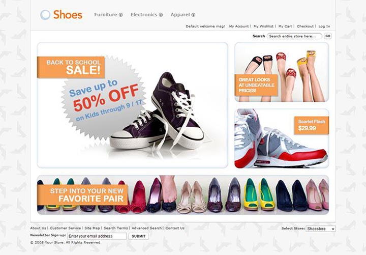 thiết kế web bán giày dép