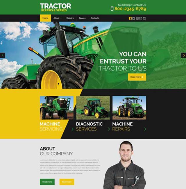 thiết kế website bán máy móc công nghiệp