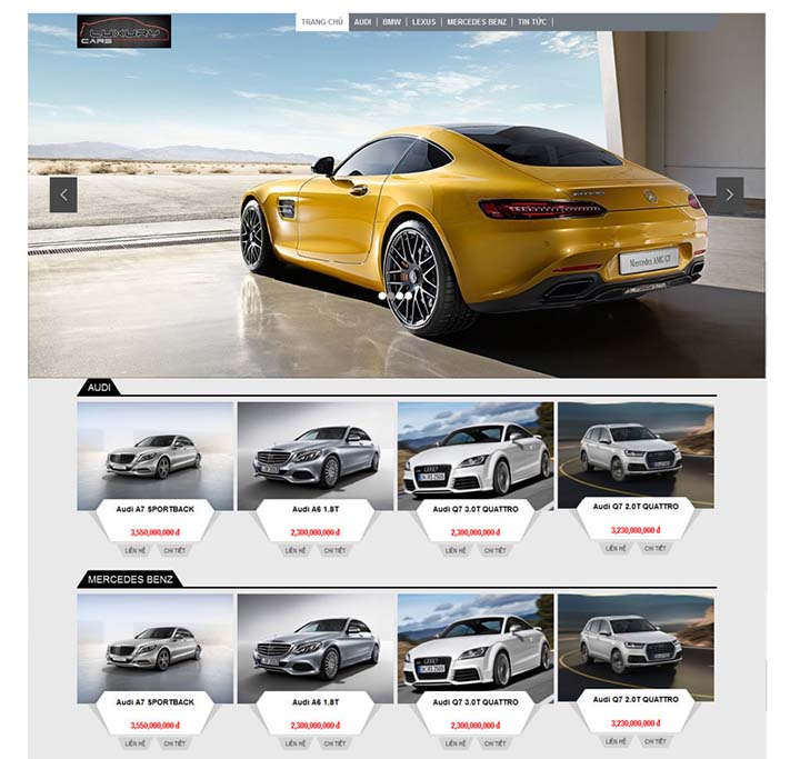 thiết kế website bán ô tô, xe tải