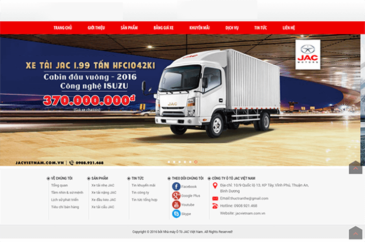 thiết kế website bán ô tô, xe tải