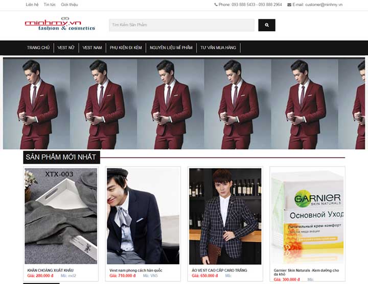 thiết kế web bán hàng thời trang công sở