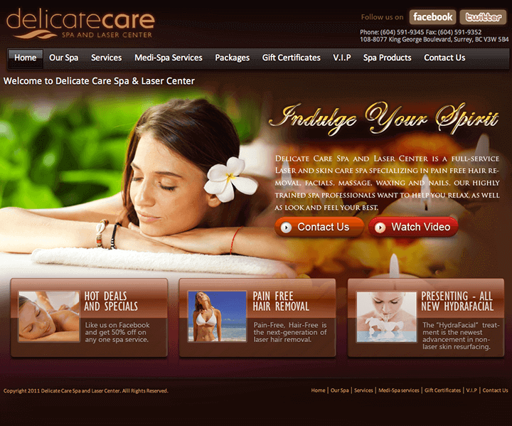 thiết kế web trung tâm làm đẹp spa