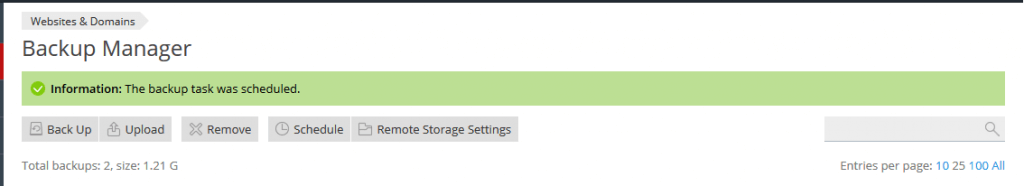 backup web trên plesk panel như thế nào