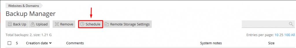 backup web trên plesk panel như thế nào