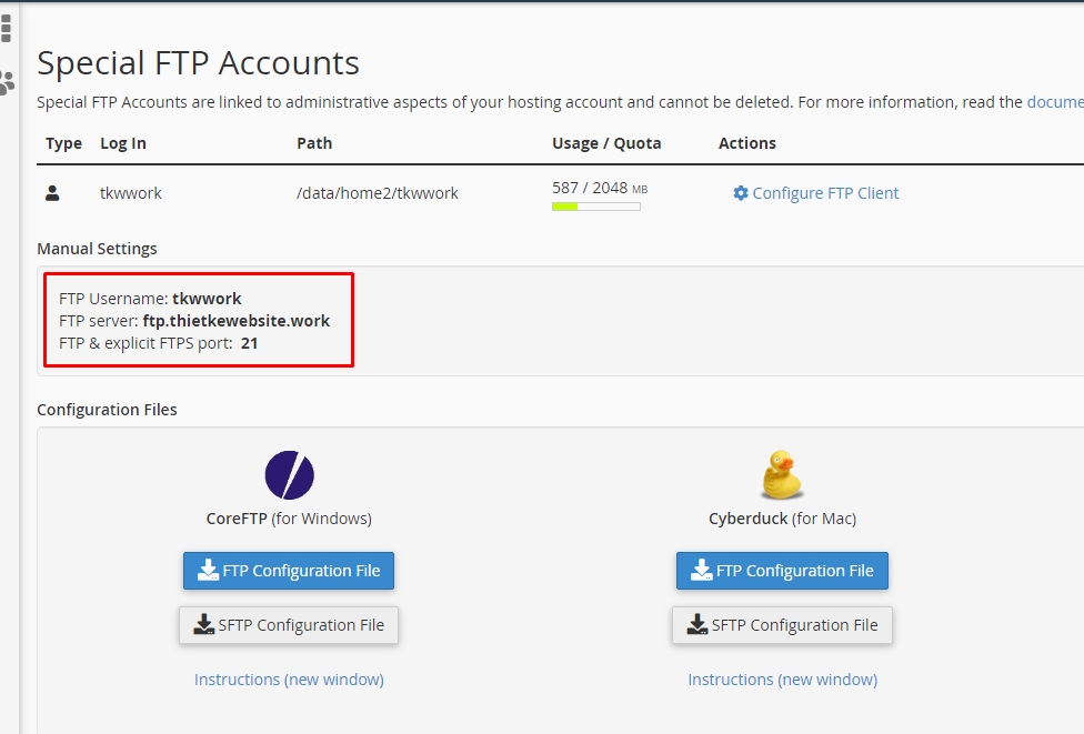 n lý tài khoản hosting Cpanel