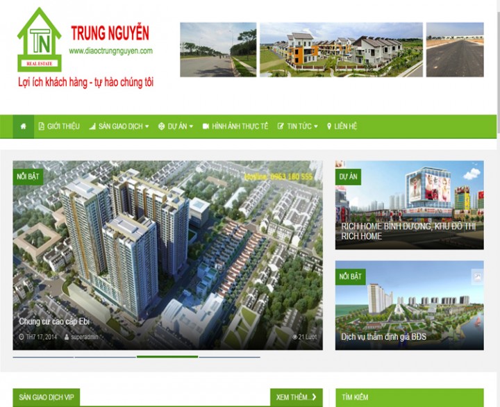 Thiết kế web bất động sản nhà đất