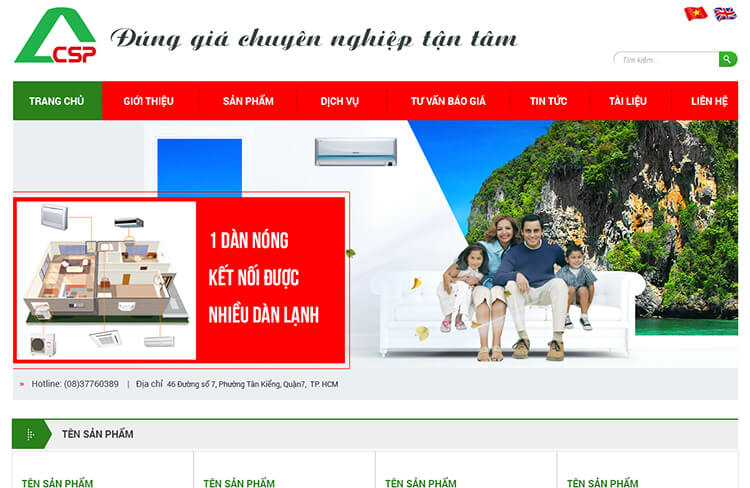 Thiết kế website điện tử điện lạnh