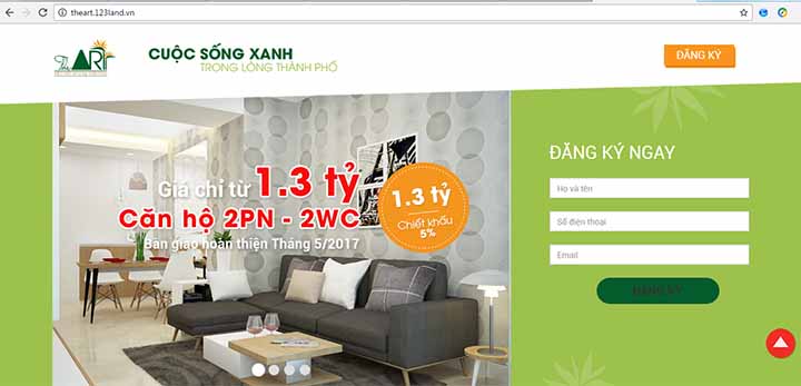 Thiết kế landing page bất động sản chuyên nghiệp