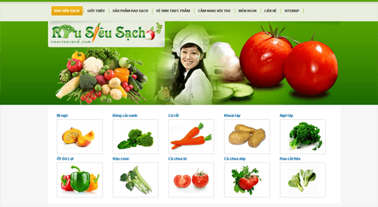 Thiết kế web thực phẩm sạch
