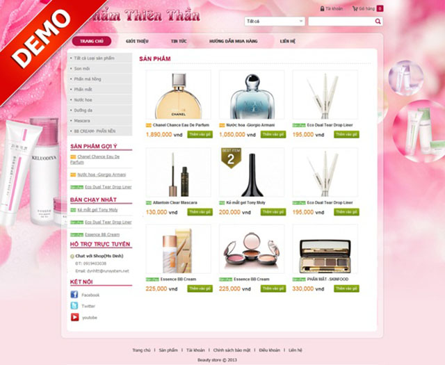 Thiết kế website bán nước hoa nhập khẩu