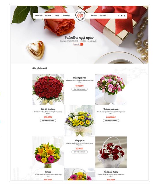 Thiết kế website bán hoa thân thiện và chuyên nghiệp
