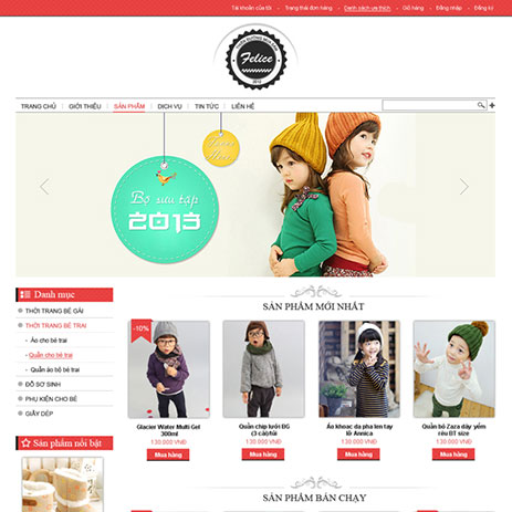 Thiết kế website bán hàng mẹ và bé