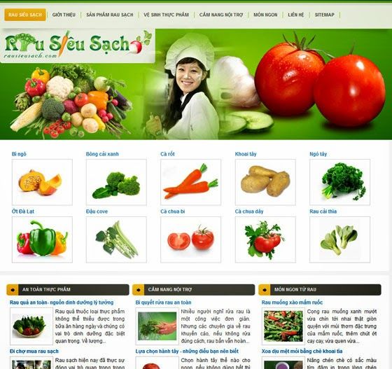 Thiết kế website bán sản phẩm nông nghiệp