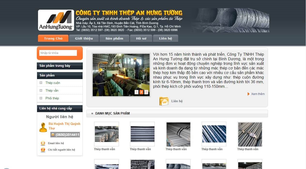 Thiết kế web công ty thép inox