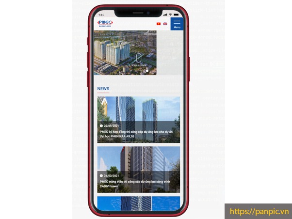 Thiết kế web công ty xây dựng Phú Mỹ PMEC