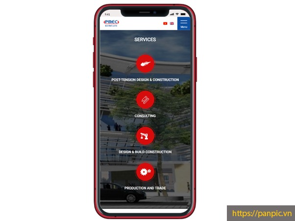 Thiết kế web công ty xây dựng Phú Mỹ PMEC
