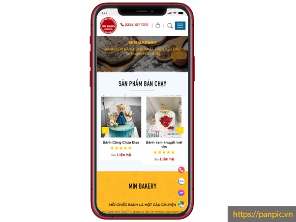 PANPIC Thiết kế web bánh kem