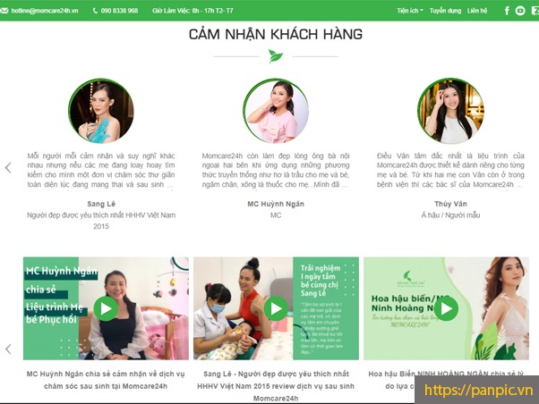 Thiết kế giới thiệu dịch vụ MOMCARE24H