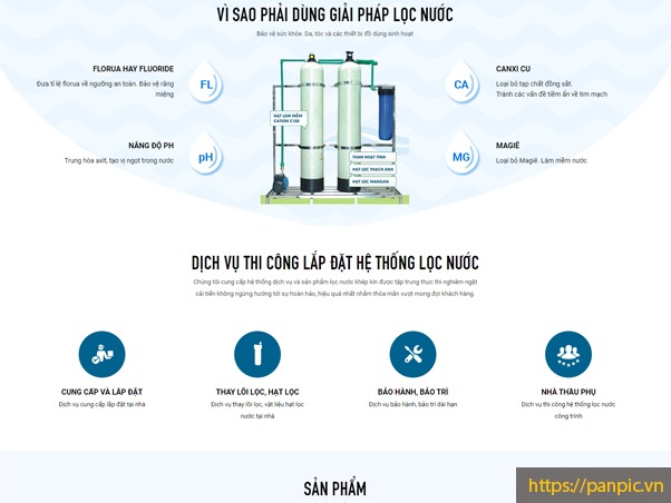 Thiết kế web bán sản phẩm locnuocbachkhoa