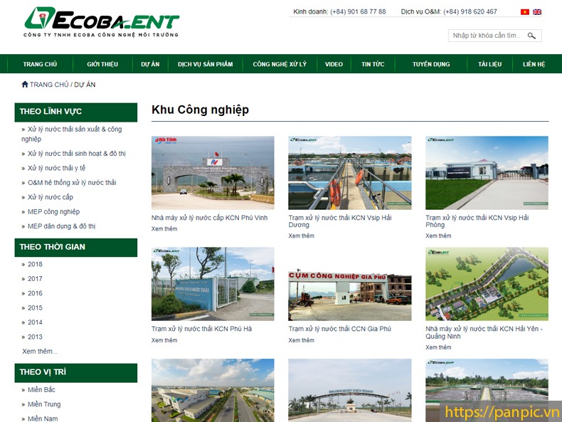 PANPIC thiết kế web cty xây dựng ECOBA