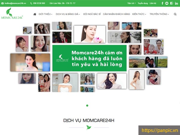 Video PANPIC thiết kế web dịch vụ mẹ và bé MOMCARE24H