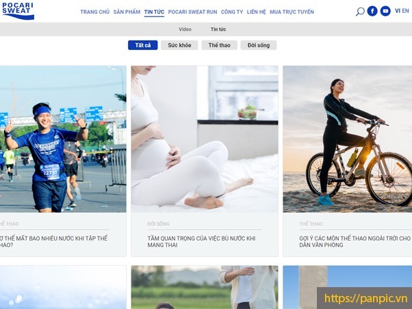 Video PANPIC thiế kế web Pocari Sweat Japan