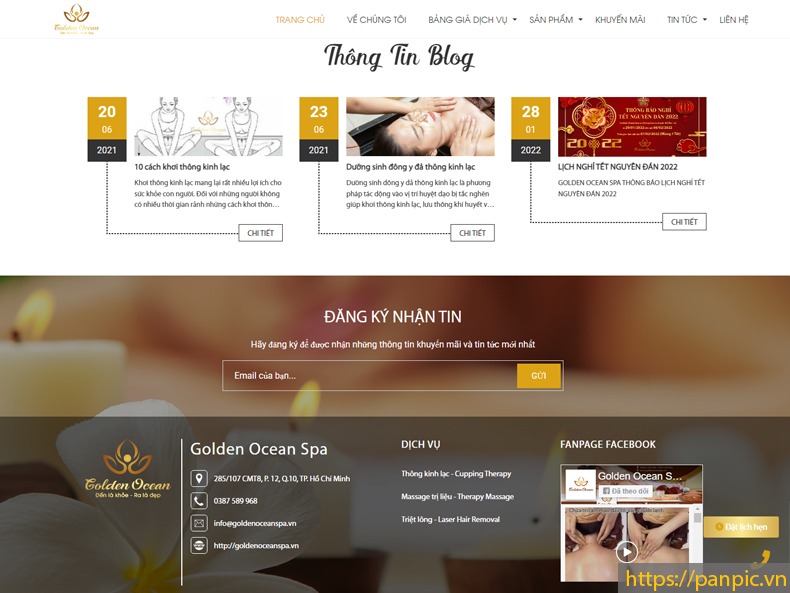 PANPIC thiết kế web spa dịch vụ làm đẹp