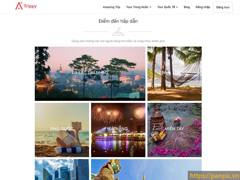 PANPIC cấu trúc website du lich tour travel