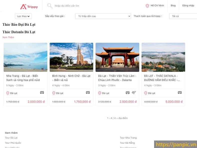 PANPIC thiết kế website du lich tour travel