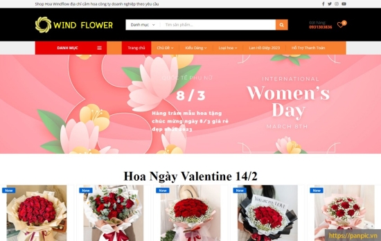 Thiết kế website shop Hoa tươi