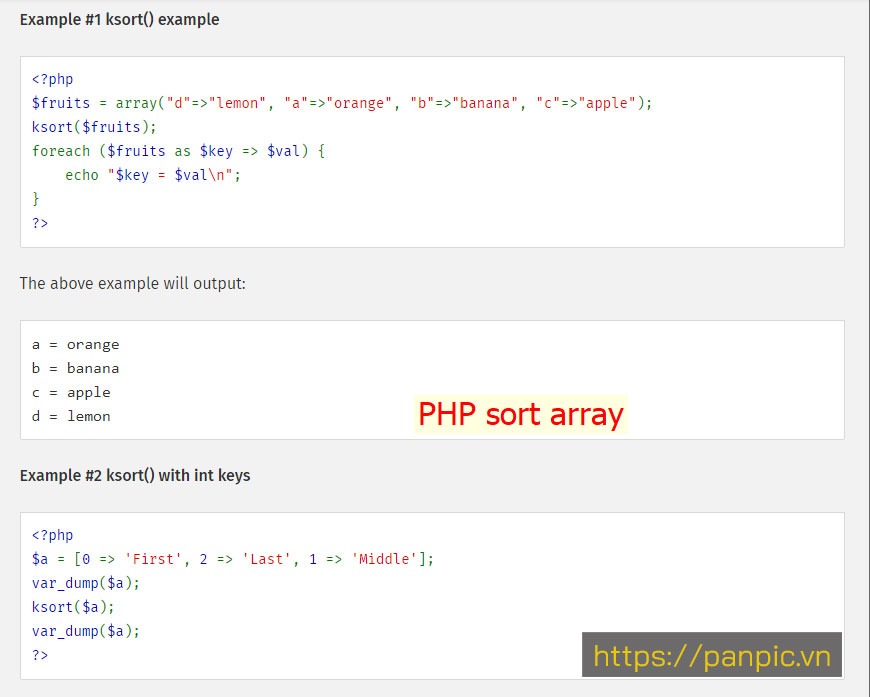 Sắp xếp mảng PHP