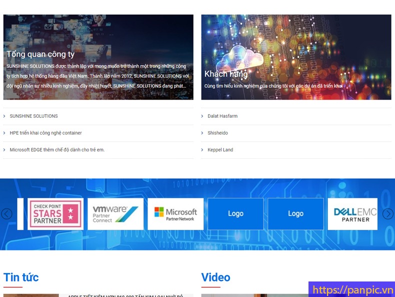 Panpic thiết kế web công ty cung cấp dịch vu CNTT SunshineSolutions