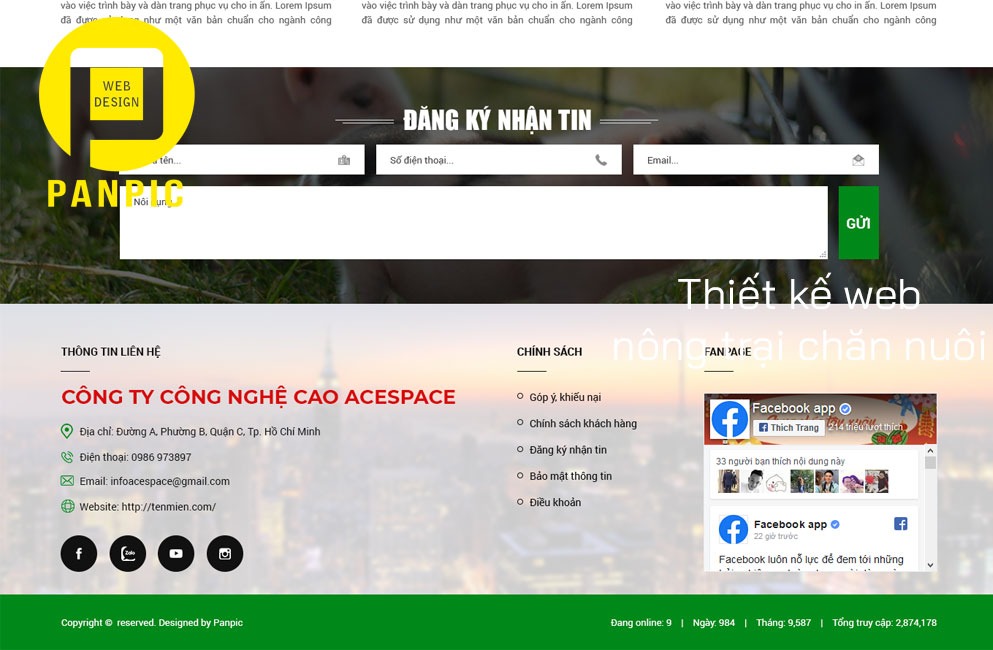 Thiết kế web nông trại chăn nuôi