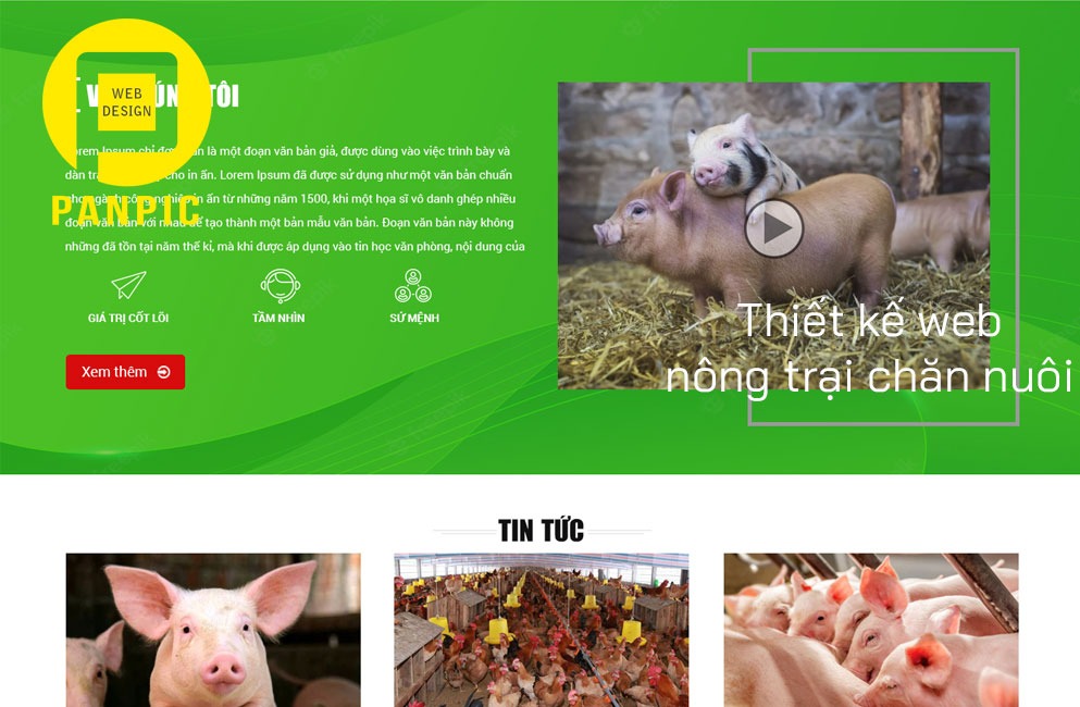Thiết kế web nông trại chăn nuôi