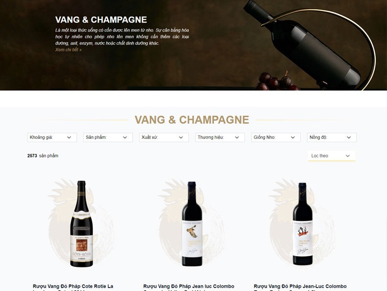Panpic thiết kế website mua bán rượu ngoại