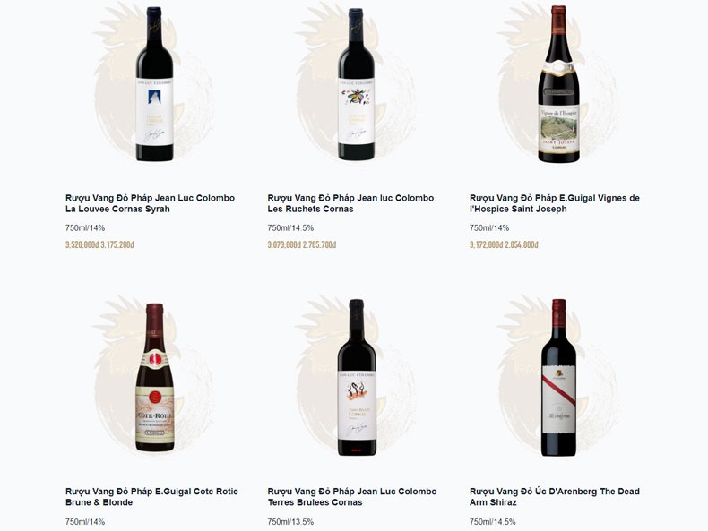 Panpic thiết kế website mua bán rượu vang