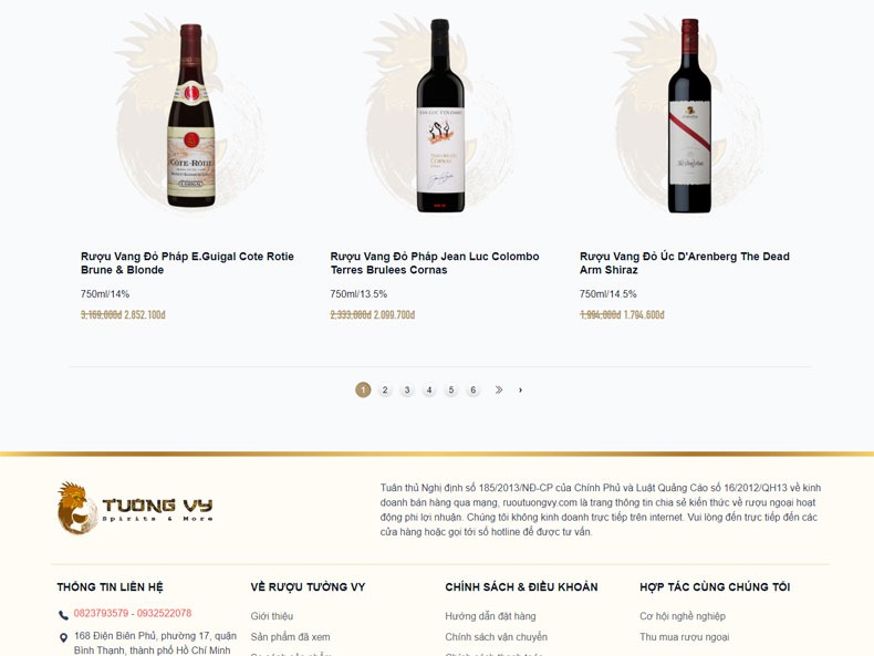 Panpic thiết kế website mua bán rượu tây