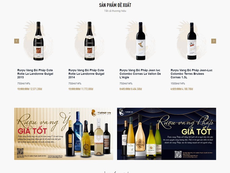 Panpic thiết kế website mua bán rượu tây