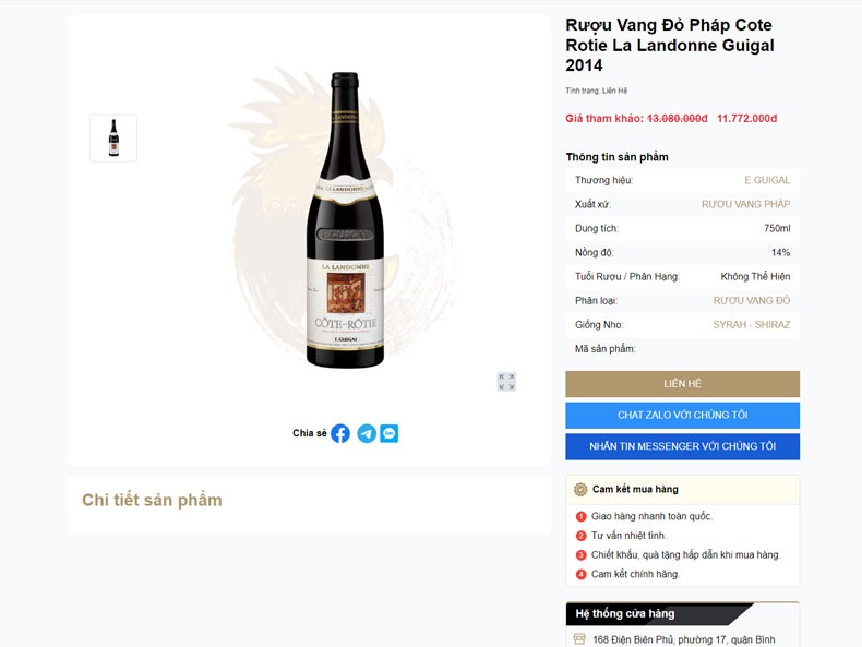 Panpic thiết kế website mua bán rượu