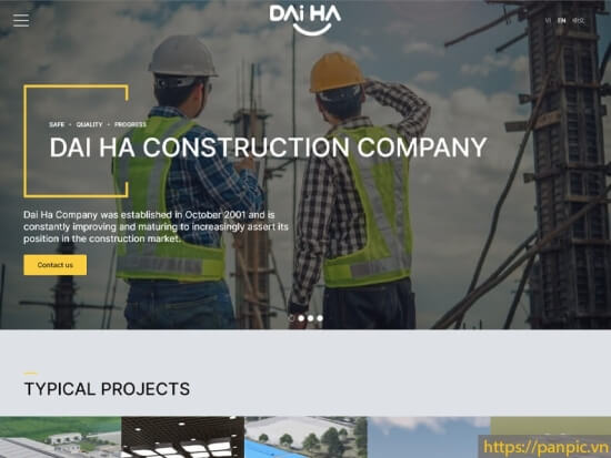 Thiết kế website cho tập đoàn xây dựng Đài Loan tại TP HCM - cty Đại Hà