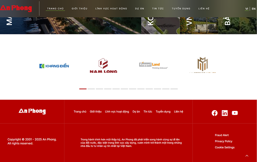 Panpic lập trình web công ty xây dựng ANPHONG