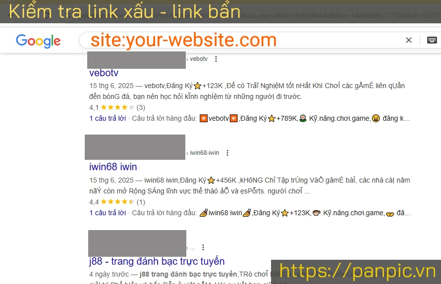 Website bị dính link xấu, link bẩn