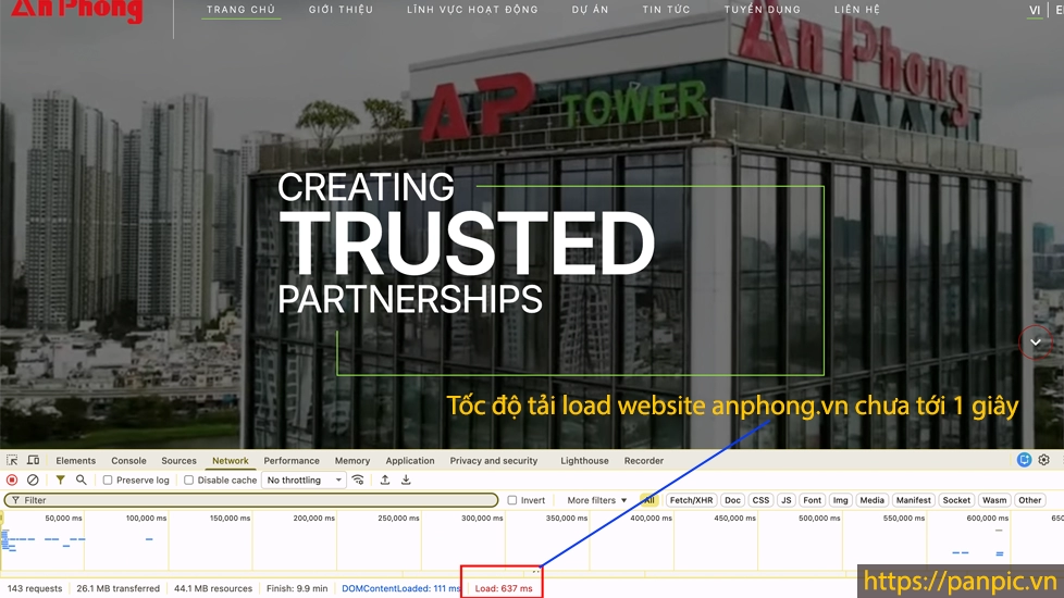 Panpic triển khai website tốc độ cao & bảo mật cho Tổng thầu xây dựng An Phong
