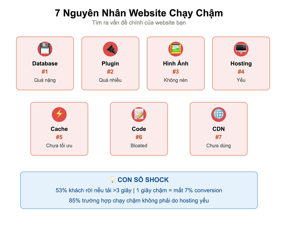 7 Nguyên Nhân Website Chạy Chậm