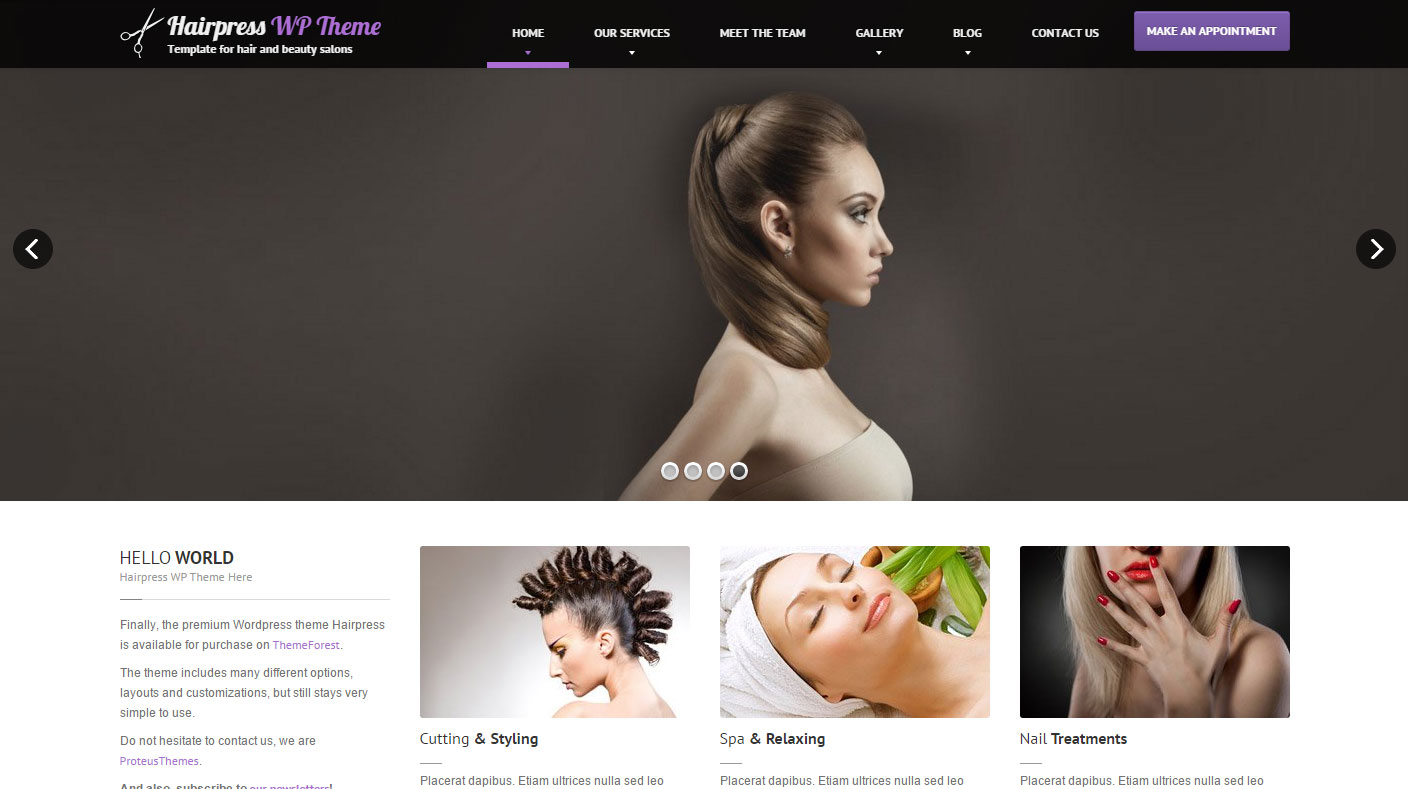 Mẫu giao diện web dịch vụ làm đẹp hair salons 1