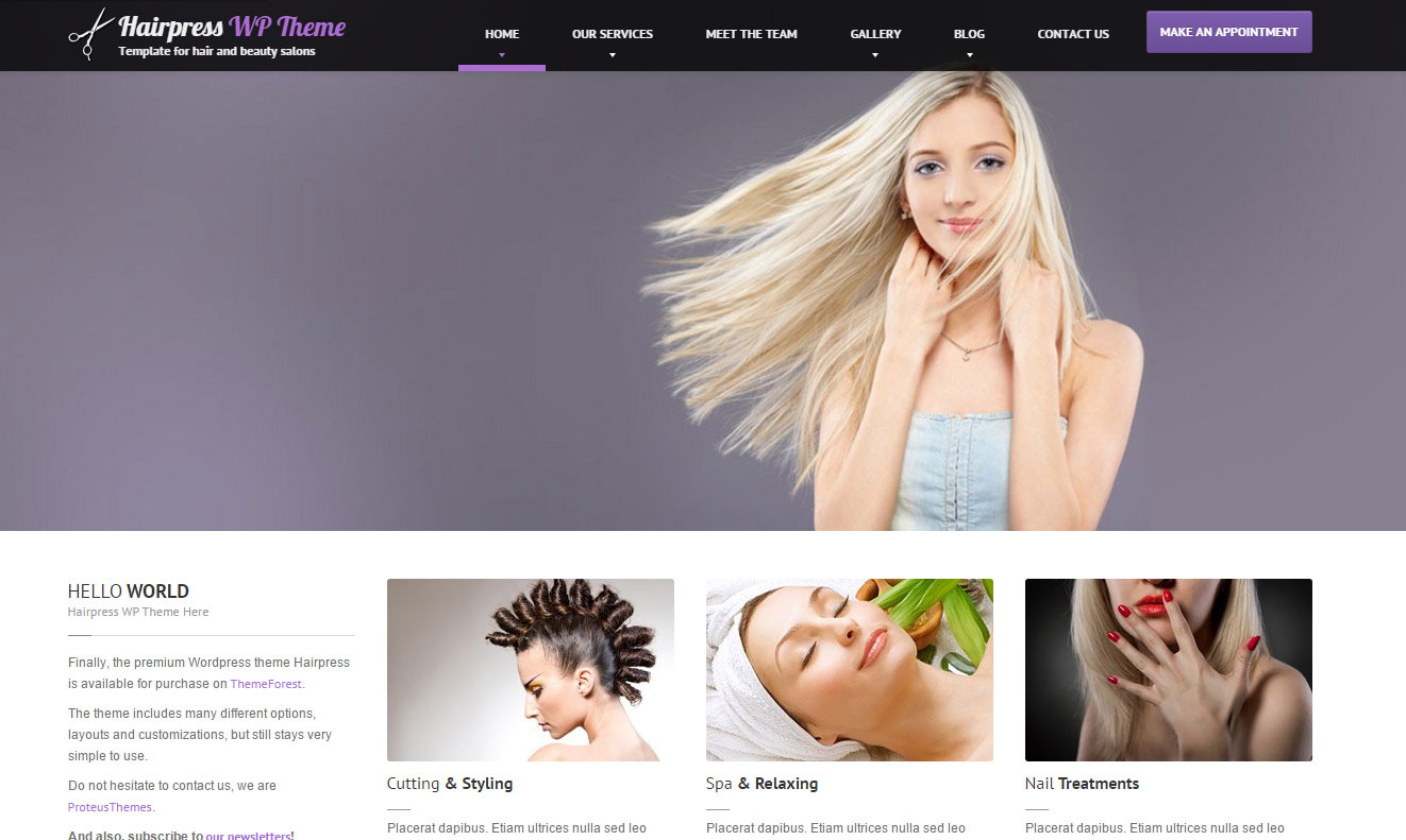 Mẫu giao diện web dịch vụ làm đẹp hair salons 2